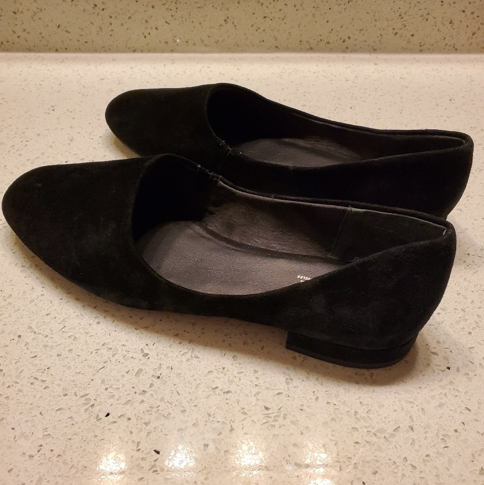Seychelles black leather suede flats